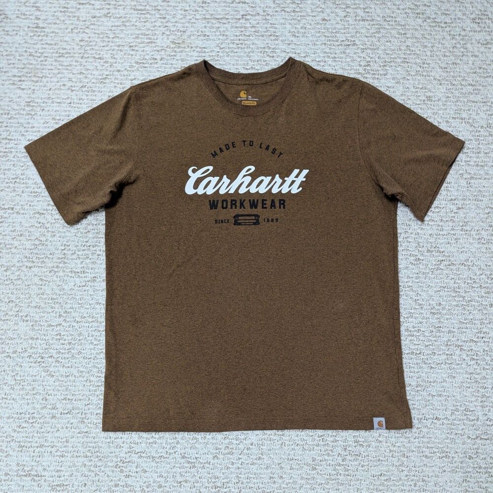 Carhartt Mens XL Brown Print Tee Workwear Heritage Outdoorsy Normcore